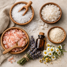 Load image into Gallery viewer, UNWIND Bath Salts Net Wt. 550g (19oz)
Our bath soaks are being thoughtfully reformulated. This new blend replaces our previous Himalayan salt soak with an enhanced mineral-rich formula.