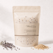 Load image into Gallery viewer, UNWIND Bath Salts Net Wt. 550g (19oz)
Our bath soaks are being thoughtfully reformulated. This new blend replaces our previous Himalayan salt soak with an enhanced mineral-rich formula.