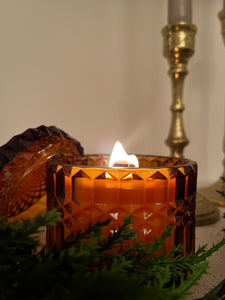 Vintage Brown Candles in Christmas Medley